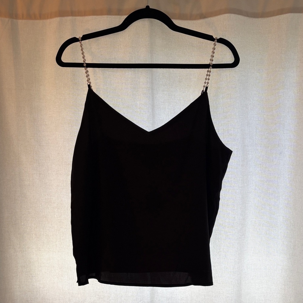 Black pearl-Strap Cami Top